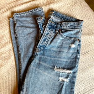 High waist straight leg jeans